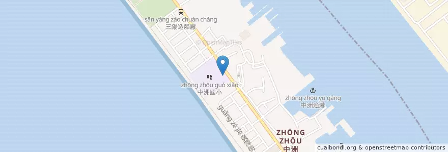 Mapa de ubicacion de 炒鱔魚麵 en تايوان, كاوهسيونغ, 旗津區.