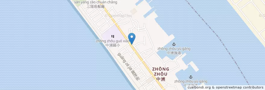 Mapa de ubicacion de 阿霞美食 en تايوان, كاوهسيونغ, 旗津區.