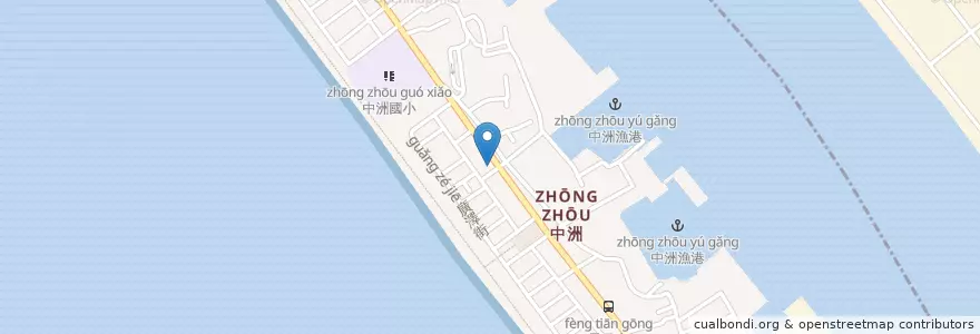 Mapa de ubicacion de 郭家麵店 en Taiwan, Kaohsiung, 旗津區.