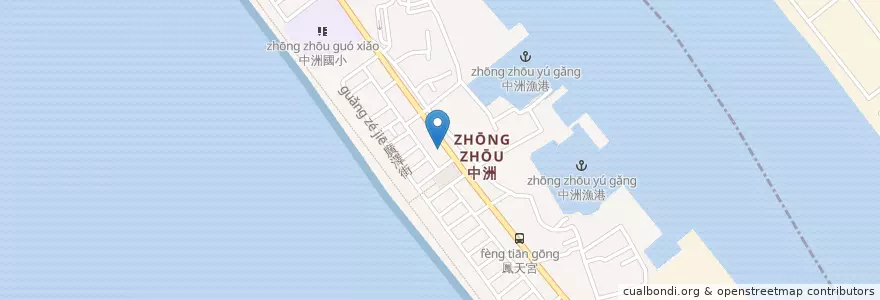 Mapa de ubicacion de 蘭姐鮮魚湯 en Taïwan, Kaohsiung, 旗津區.