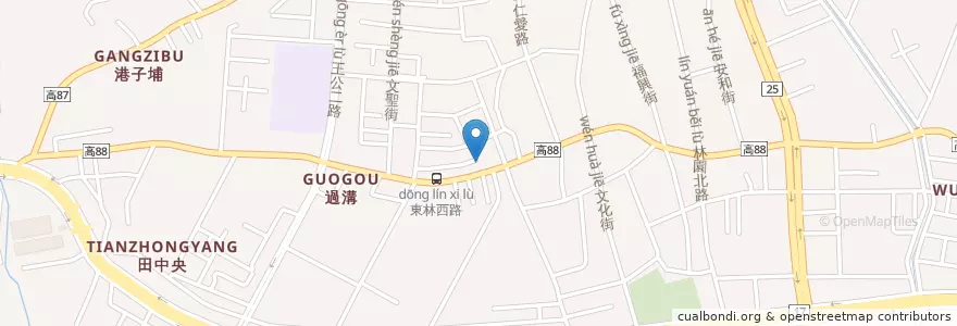 Mapa de ubicacion de 布嚕布嚕可麗餅 en تايوان, كاوهسيونغ, 林園區.