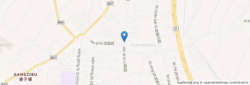 Mapa de ubicacion de 古早味的店 en Taïwan, Kaohsiung, 林園區.