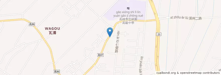 Mapa de ubicacion de 頂林邊食堂 en تايوان, كاوهسيونغ, 林園區.