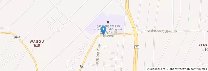 Mapa de ubicacion de 葉妮泰式料理 en Тайвань, Гаосюн, 林園區.