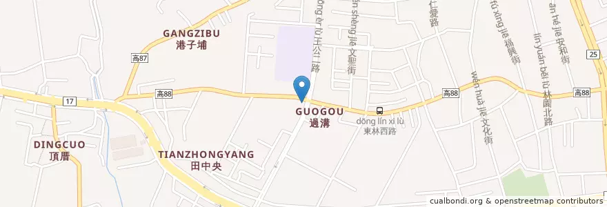 Mapa de ubicacion de 六九自助美食 en Taiwan, Kaohsiung, Distretto Di Linyuan.