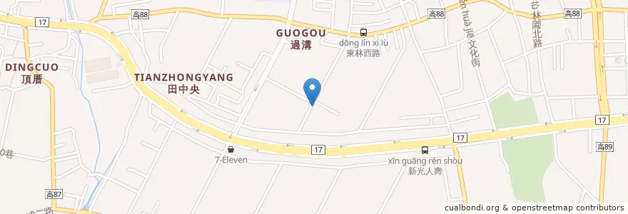 Mapa de ubicacion de 牛世界涮涮 en Taiwan, Kaohsiung, 林園區.