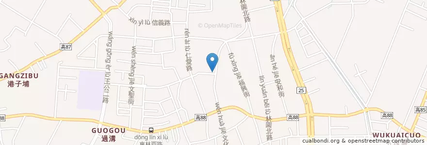 Mapa de ubicacion de 呷尚寶 en Taiwan, Kaohsiung, Distretto Di Linyuan.