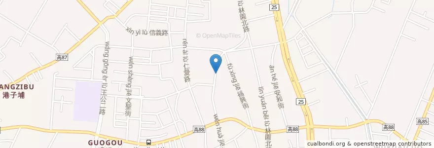 Mapa de ubicacion de 七里香炸雞 en Taiwan, Kaohsiung, Distretto Di Linyuan.