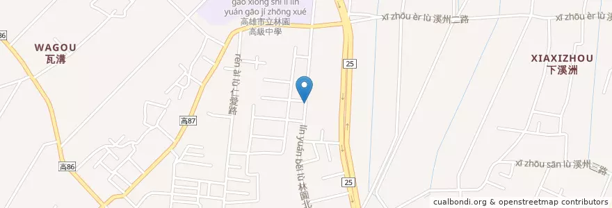 Mapa de ubicacion de 朱朱肉圓 en Taïwan, Kaohsiung, 林園區.