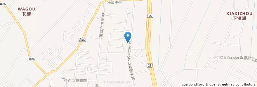 Mapa de ubicacion de 巧手牛肉拉麵 en 臺灣, 高雄市, 林園區.
