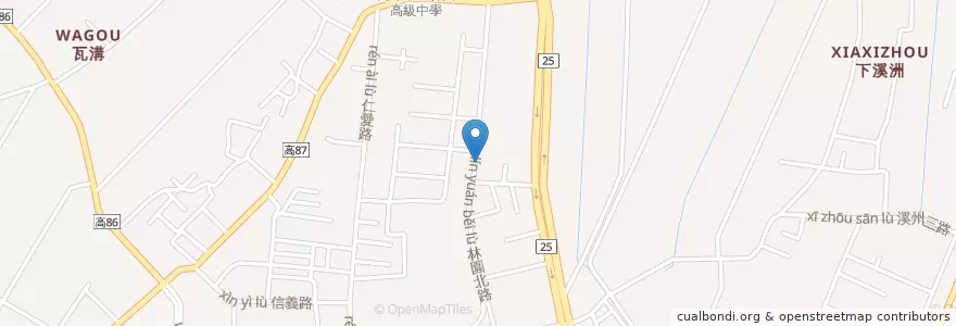 Mapa de ubicacion de 綠元素早餐店 en تايوان, كاوهسيونغ, 林園區.