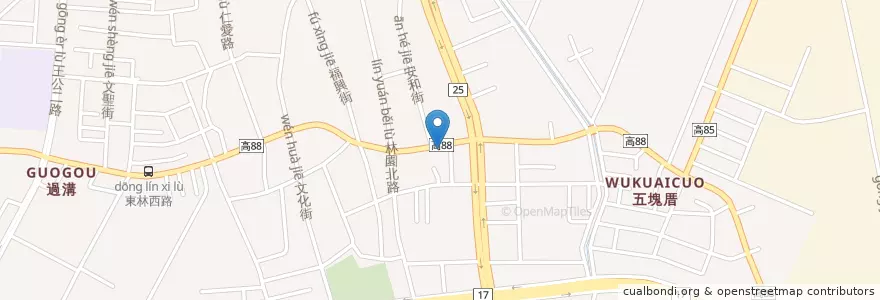 Mapa de ubicacion de 柱伯花枝滷麵 en Taiwan, Kaohsiung, 林園區.