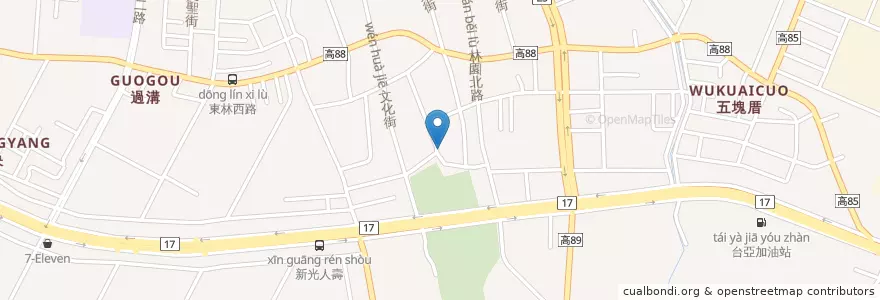 Mapa de ubicacion de 林桑燒烤 en Taiwán, Kaohsiung, 林園區.