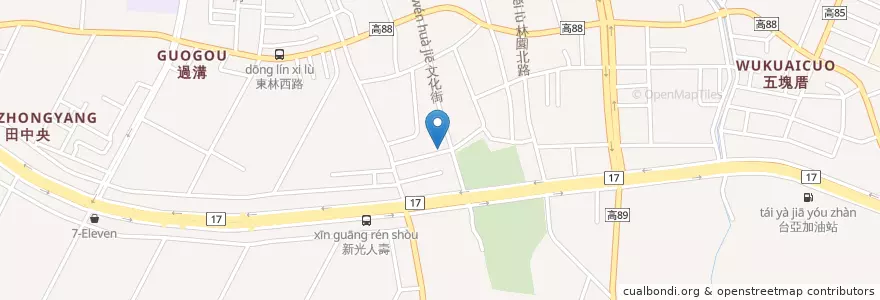Mapa de ubicacion de 華姐南瓜麵疙瘩 en Taiwan, Kaohsiung, Distretto Di Linyuan.
