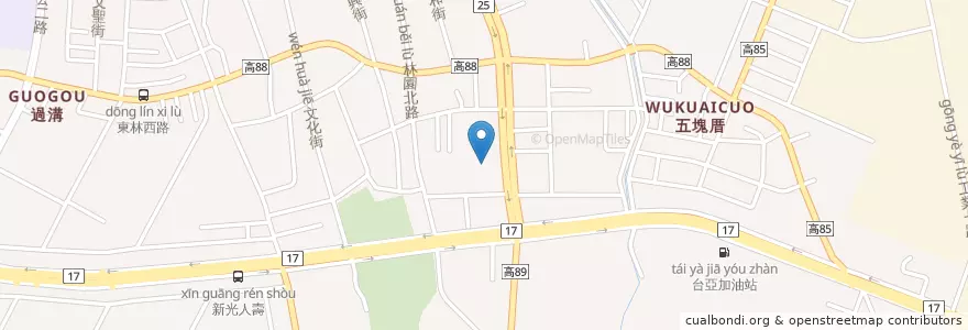 Mapa de ubicacion de 巧霞 雜糧餅 en 타이완, 가오슝시, 린위안구.