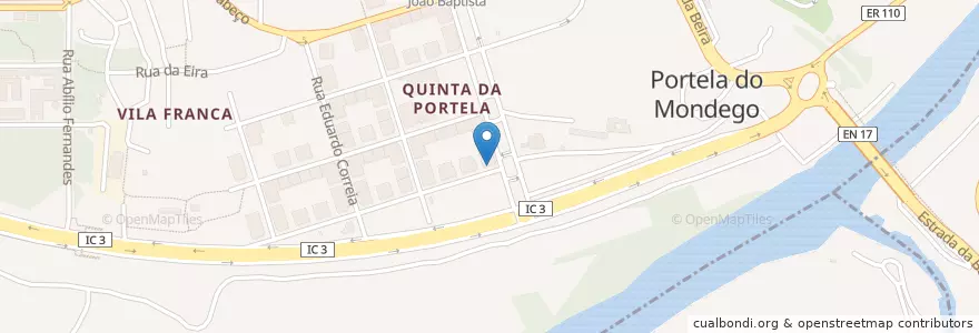 Mapa de ubicacion de Miranda en Португалия, Центральный Регион, Baixo Mondego, Coimbra, Coimbra.