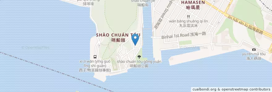 Mapa de ubicacion de 祥記寶媽水餃店 en Тайвань, Гаосюн, 鼓山區.