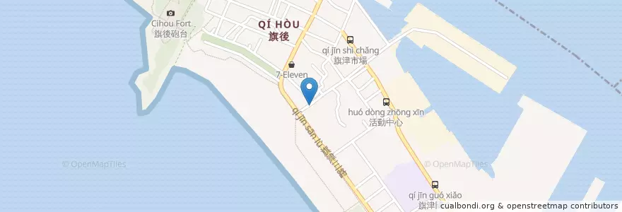 Mapa de ubicacion de 貝殼冰 en 台湾, 高雄市, 旗津区.