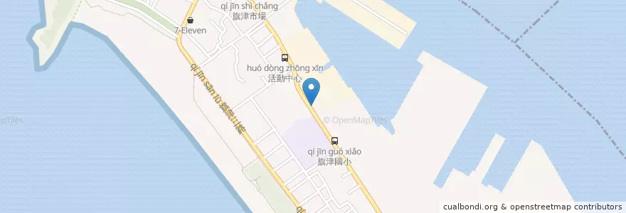 Mapa de ubicacion de 素鹹粥 en تایوان, کائوهسیونگ, 旗津區.