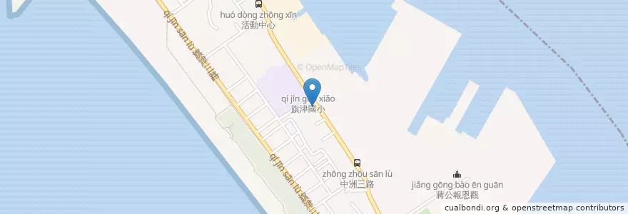 Mapa de ubicacion de 大學城 en Tayvan, Kaohsiung, 旗津區.