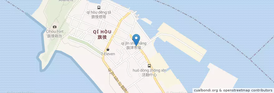 Mapa de ubicacion de 阿霞肉圓 en Taiwán, Kaohsiung, 旗津區.