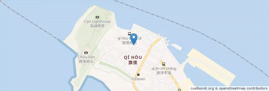 Mapa de ubicacion de 林家麵店 en Taiwan, Kaohsiung, 旗津區.