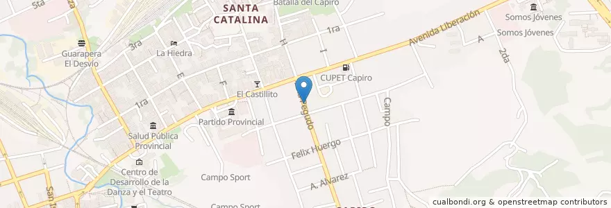 Mapa de ubicacion de Club El Barça en Cuba, Villa Clara, Santa Clara, Ciudad De Santa Clara.