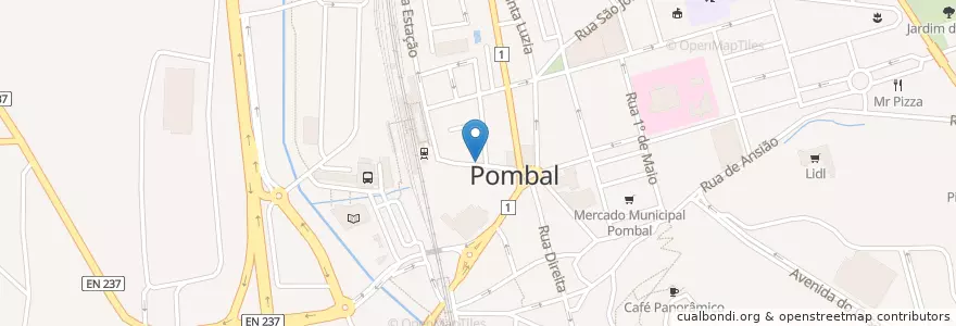 Mapa de ubicacion de Padaria Pastelaria Moderna de Pombal - Ferreira Rosa & Esteves Lda en Portugal, Centro, Leiria, Pinhal Litoral, Pombal, Pombal.