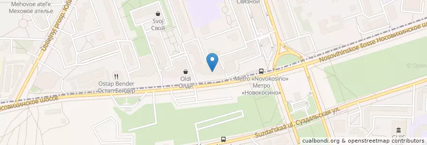 Mapa de ubicacion de Донер пекарня en Rusia, Distrito Federal Central, Москва, Городской Округ Реутов, Восточный Административный Округ, Район Новокосино.