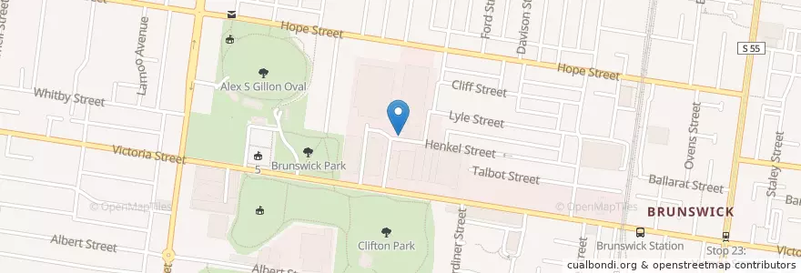 Mapa de ubicacion de Cafe Henkel en Australia, Victoria, City Of Moreland.