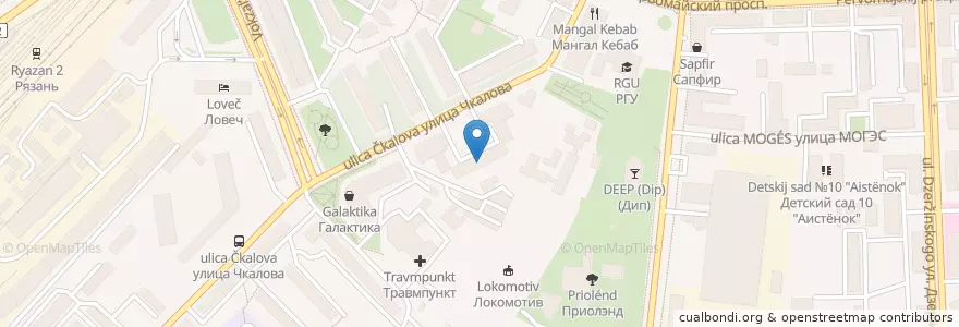 Mapa de ubicacion de Будь здоров en Russia, Distretto Federale Centrale, Рязанская Область, Городской Округ Рязань.