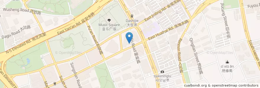 Mapa de ubicacion de Linx en Chine, Shanghai, District De Huangpu.