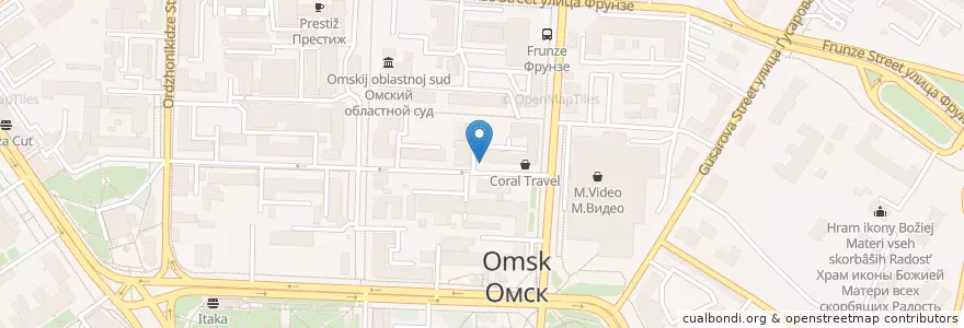 Mapa de ubicacion de Акцент en Russie, District Fédéral Sibérien, Oblast D'Omsk, Омский Район, Городской Округ Омск.