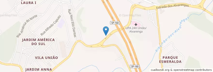 Mapa de ubicacion de Estrada da Pizza en 브라질, 남동지방, 상파울루, Região Geográfica Intermediária De São Paulo, Região Metropolitana De São Paulo, Região Imediata De São Paulo, São Bernardo Do Campo.