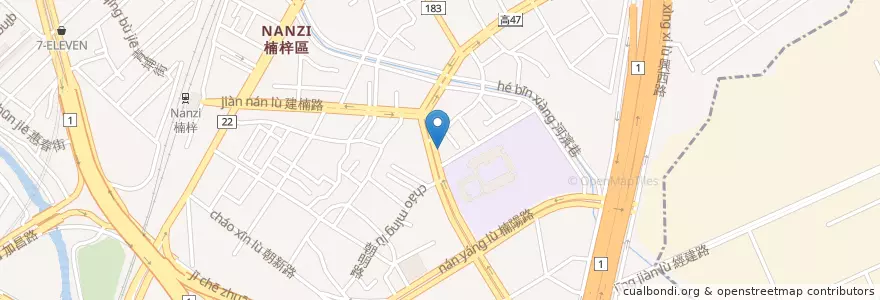 Mapa de ubicacion de 建霖診所 en Taiwán, Kaohsiung, 楠梓區.