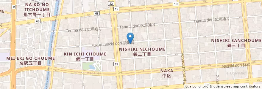 Mapa de ubicacion de ラーメン大 en ژاپن, 愛知県, 名古屋市, 中区.