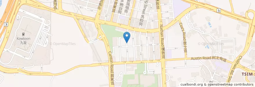 Mapa de ubicacion de 沙記乳豬燒臘 en China, Cantão, Hong Kong, Kowloon, Novos Territórios, 油尖旺區 Yau Tsim Mong District.