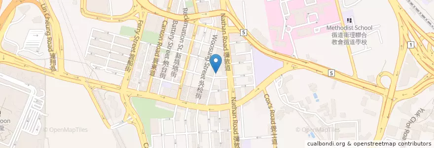 Mapa de ubicacion de 阿久根和牛拉麵屋 en 中国, 広東省, 香港, 九龍, 新界, 油尖旺區 Yau Tsim Mong District.