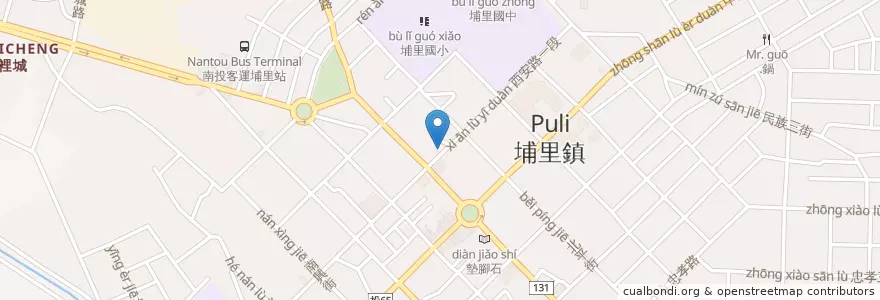 Mapa de ubicacion de 惹鍋埔里店 en Тайвань, Тайвань, Наньтоу, 埔里鎮.
