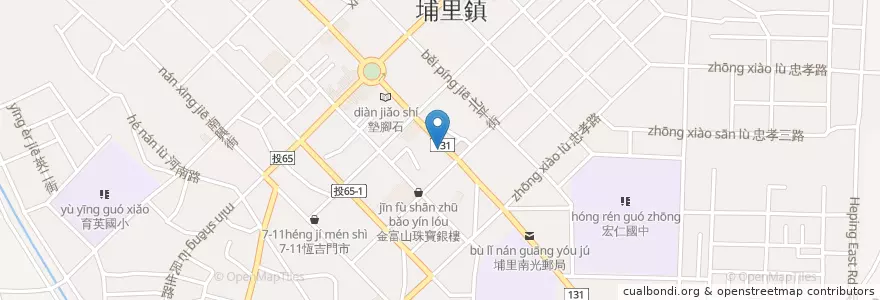 Mapa de ubicacion de 仁和機車出租保管處 en 臺灣, 臺灣省, 南投縣, 埔里鎮.