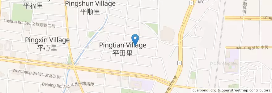Mapa de ubicacion de 大滷麵 en 台湾, 台中市, 北屯区.
