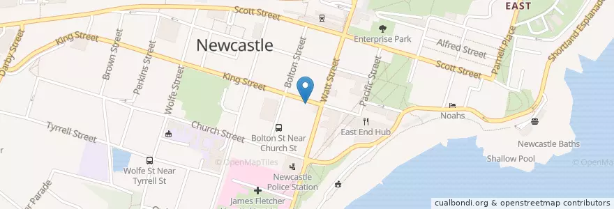 Mapa de ubicacion de Kitami King Street en Australia, New South Wales, Newcastle-Maitland.