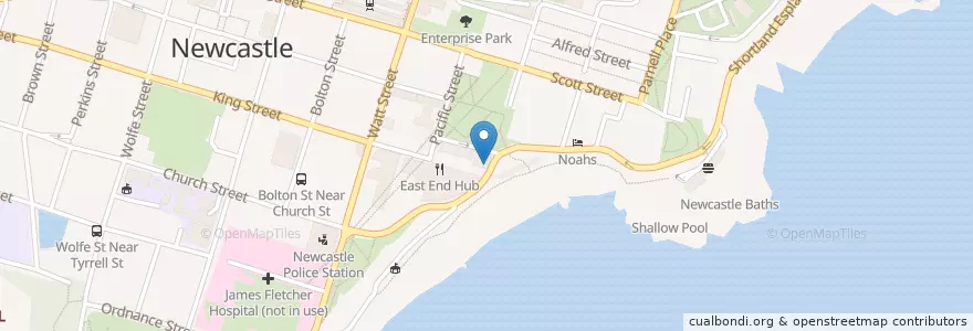 Mapa de ubicacion de Liquid Gold Beach Cafe en Austrália, Nova Gales Do Sul.