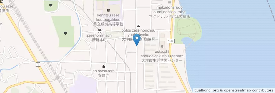 Mapa de ubicacion de 高岡医院 en ژاپن, 滋賀県, 大津市.