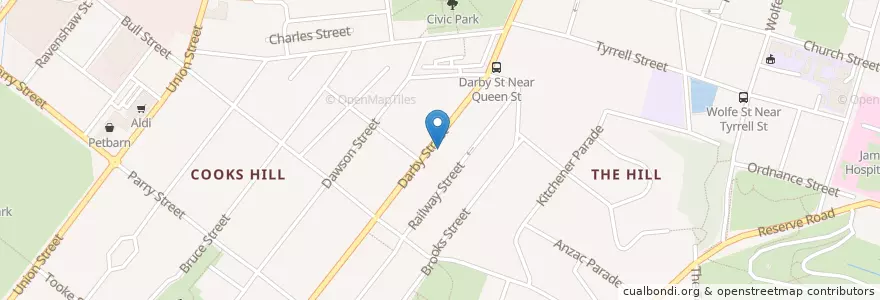 Mapa de ubicacion de 5 Sawyers Darby Street en Australia, New South Wales, Newcastle City Council, Newcastle-Maitland.