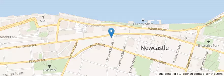 Mapa de ubicacion de Momo Wholefood Cafe en Australien, Neusüdwales, Newcastle City Council, Newcastle-Maitland.
