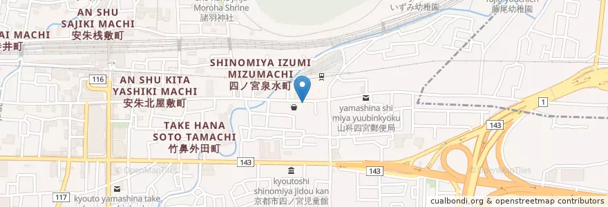 Mapa de ubicacion de 北川眼科医院 en Japan, 京都府, Kioto, 山科区.