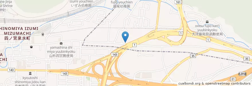 Mapa de ubicacion de 竹内医院 en 일본, 시가현, 교토부, 大津市, 京都市, 山科区.