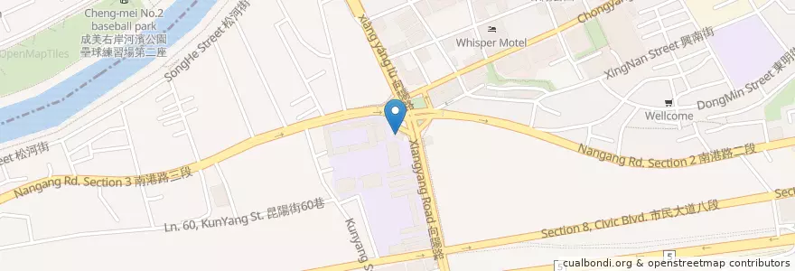 Mapa de ubicacion de 北原會館圖書館 en تايوان, تايبيه الجديدة, تايبيه, 南港區.