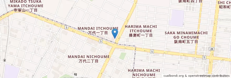 Mapa de ubicacion de ミナベヤ en Япония, Осака, 大阪市, 阿倍野区.